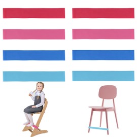 Pack of 8 Chair Bands for Children, 0.6 mm Thick Sensory Chair Bands, Colourful Chair Fidget Bands, TPE Chair Fidget Bands, Portable Stretch Foot Band, Elastic Chair Bands for Desk, ADHD, Yoga