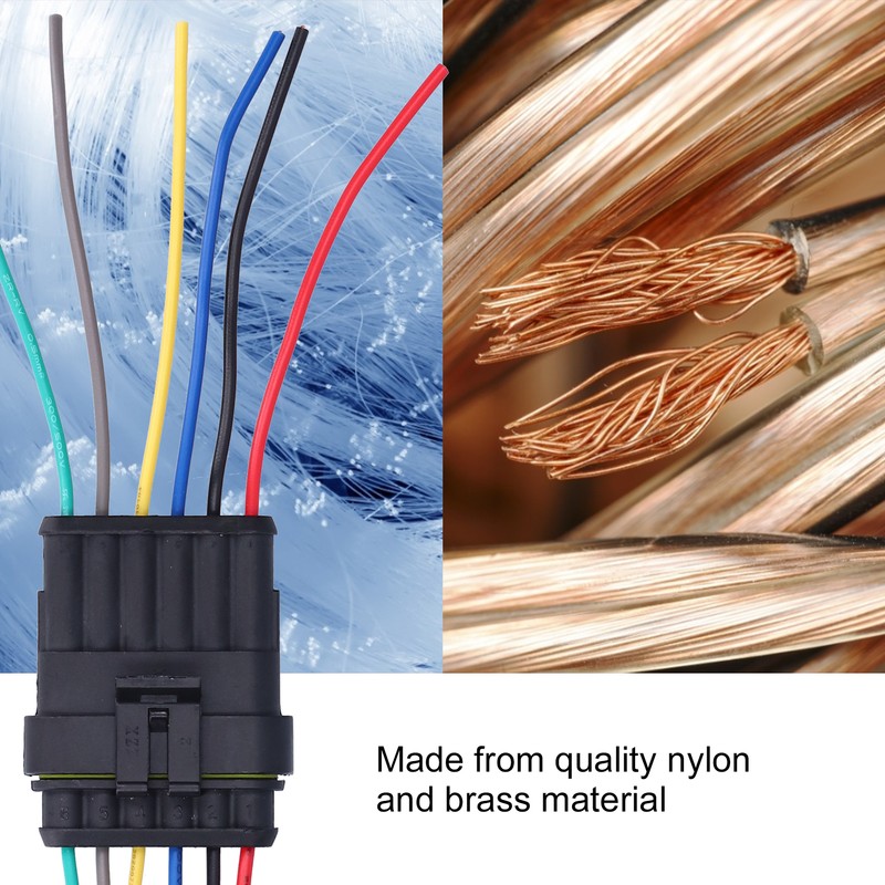5Pcs Way Car Electrical Connector Waterproof Antiflaming Resilient Antioxidant Automotive