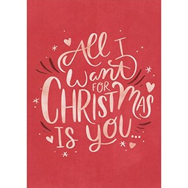 RSVP All I Want for Christmas is You on Red Christmas Card for Sweetheart : Husband : Wife