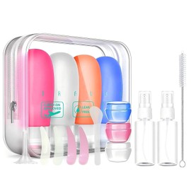 17 Pack Travel Bottles, TSA Carry On Containers, 3oz Leak Proof Travel Accessories Toiletries,Travel Shampoo And Conditioner Bottles, Travel Essentials, Squeezable Silicone Lotion Liquids Tubes