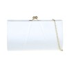 Girly Handbags Glitter plain clutch bag, White