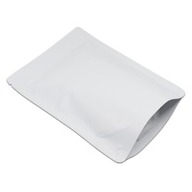 WACCOMT Pack Pack of 50 Zip Mylar Bags Stand Up Aluminium Foil Bags Food Storage Packaging Odour-Proof Resealable Bags (11 x 16 cm (4.3 x 6.3 inches), White)