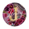 Jenny Initial J Monogram Rose Floral Purple Marble