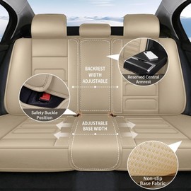 TTX LIGHTING Car Seat Covers Exact Fit for Nissan Juke 2011-2017| Durable Waterproof Leatherette, Airbag Safe & Easy Clean Interior Protection (Beige, 5-Seater)
