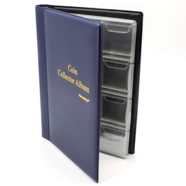 [Unbranded Product] High Quality Coin Collecting Storage Collection Album 120 Holder Money Pocket Mini (Blue)