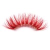 Super Long 27mm Colored Eyelashes 3D Real Mink Red Lashes
