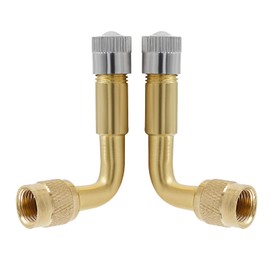 Hitefu 2PCS Valve Stem Extenders, 90 Degree Metal Valve Stem Extensions, Tire Valve Stem Extension Compatible for RV, Bicycles, Passenger Cars, Stroller, Truck