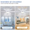 Goniyado 46" White Low Profile Ceiling Fans with Lights,Modern Flush