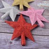 2 Pack Glittered Small Christmas Tree Topper Xmas Mini Star