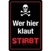 PC 300/413 Tin Sign with Skull Design 20 x 30