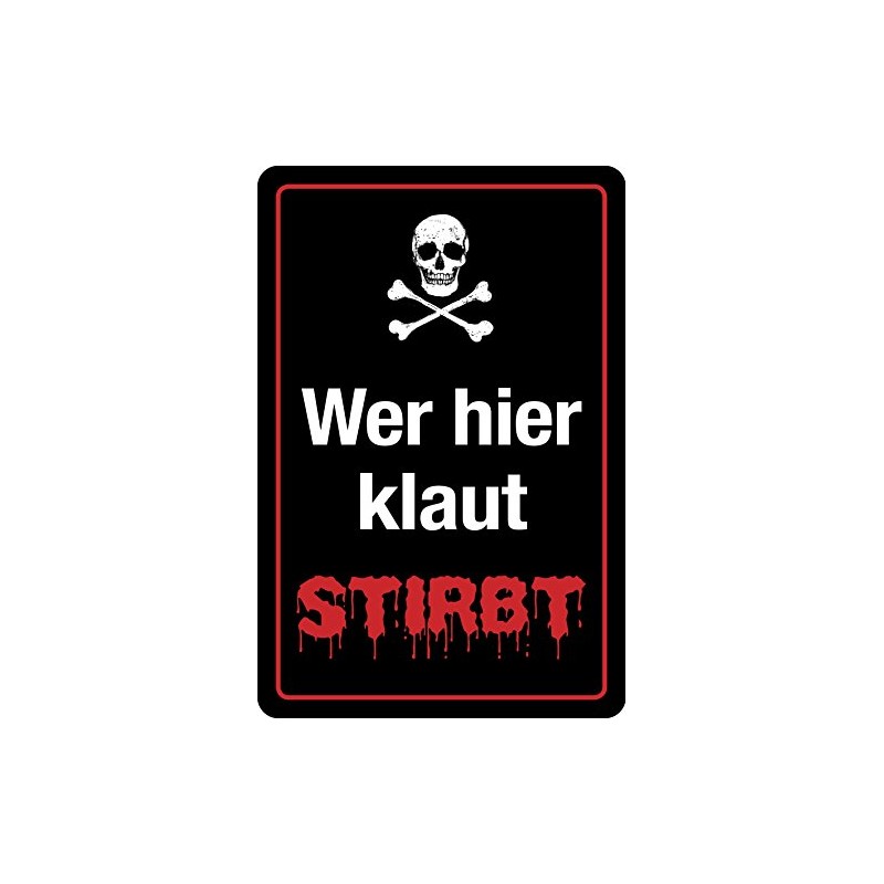 PC 300/413 Tin Sign with Skull Design 20 x 30