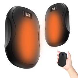 2 Pack Calentadores de Manos Recargables, Calentador de Manos Portátiles con Batería Externa y Pantalla Digital, 3Temperaturas, El Regalo Perfecto para Actividades al Aire Libre