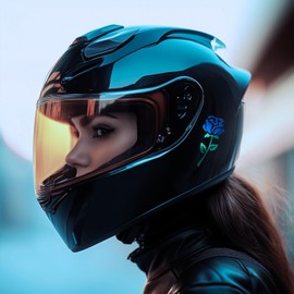 High-Intensity Grade Reflective Rose Car Decal, Customizable, Multiple Colors and Size Options, Blue, 3inches