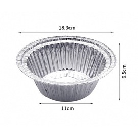 Aluminum BBQ Plates, Aluminum Foil Pans, Disposable Foil Pans, Heavy Duty Food Containers, Pie Pans, Freezer & Oven Safe, Pack of 30 (850ml, Round Tin Foil Cover)