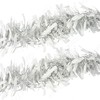 HOVUK® 3-Pack White/Silver Thick & Thin Tinsel Garland Christmas Decoration,