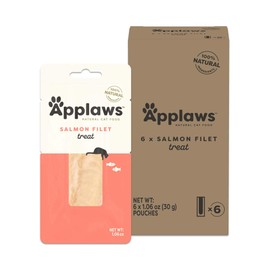 Applaws Natural Cat Treats, Grain-Free, High-Protein Whole Salmon Loins, Single-Ingredient Healthy Snack for Cats (6 x 1.06oz Loins)
