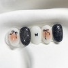 [Handmade Nail Tips] Midnight Peach Nail Tips - Coffin Egg