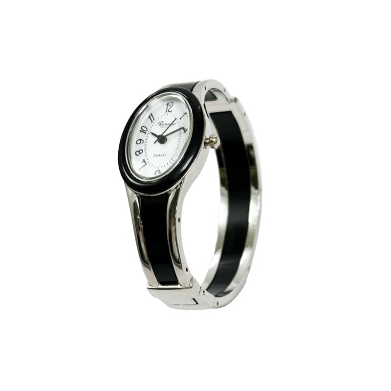 Takeuchi Shoji Rapport 188232 Women's Oval Bangle Watch, Silver Slim