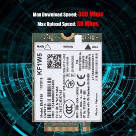 Wireless EM7455 4G LTE Módulo, Inalámbrico Qualcomm Módulo de Tarjeta 4G LTE WWAN NGFF, Reemplazo para DW5811e, Compatible con 2016 Modelos Ordenador Portátil, Operación de