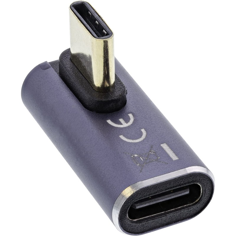 InLine® USB4 Adapter, USB Type-C Male/Female Vertical Right/Left Angled Aluminium,