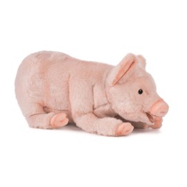 Plush Soft Toy Lying Pig by Hansa. 28cm. 4944