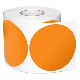Meitaat Pack of 500 Round Stickers 76 mm Colour Coding Circle Labels Waterproof Roll Coding Dots Orange