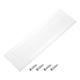 PATIKIL 10 x 3 Inch Door Air Vent Cover, Aluminum Grille Ventilation Cover Louvered Diamond Hole with Mounting Screws for Cabinet Wardrobe Door, Silver
