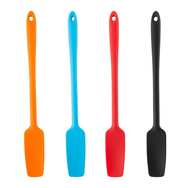 4 Pcs Silicone Jar Spatulas with Long Handle, Non-Stick Rubber
