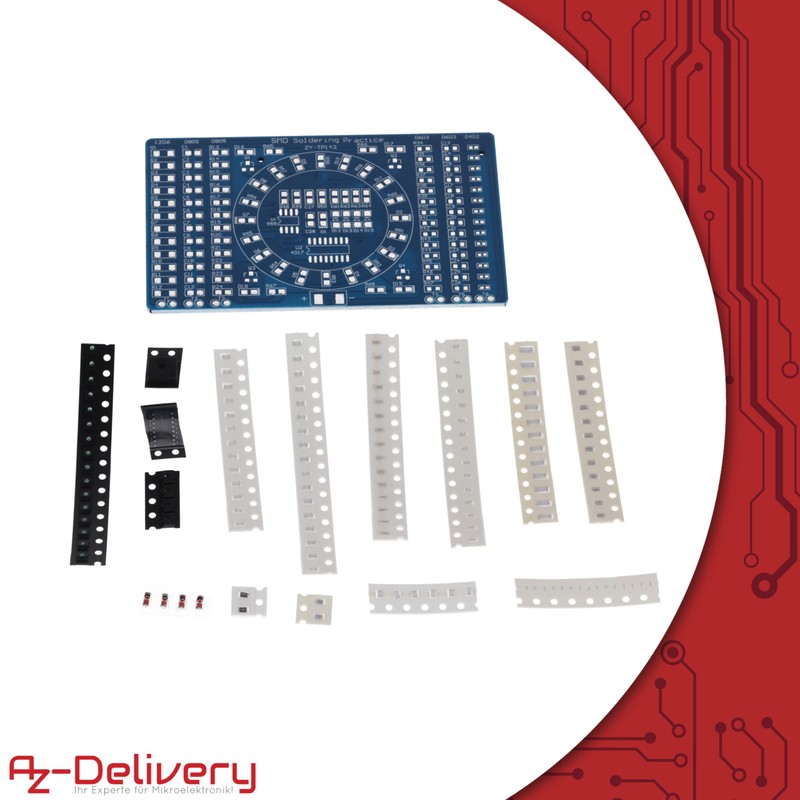 AZDelivery NE555 SMD Soldering Practice Board DIY Kit - LED