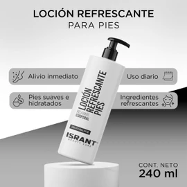 ISRANT | Crema para Pies 240ml | Loción Refrescante para Pies - Crema Corporal para Pies Cansados | Skin Care Fórmula con Mentol y Extractos Botánicos | Skincare Hidratante y Revitalizante
