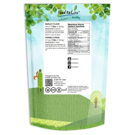 Food to Live - Barley Flour, 3 Pounds - Fine Powder, Kosher, Vegan, Bulk. Rich in Fiber. Wheat Flour Alternative