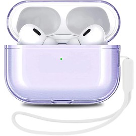 OETKER Funda compatible con Airpods Pro 3 transparente 2025, funda protectora suave a prueba de golpes para AirPods Pro 3 Gen con correa de mano, correa de mano, funda transparente Air pod Pro 3 Gen