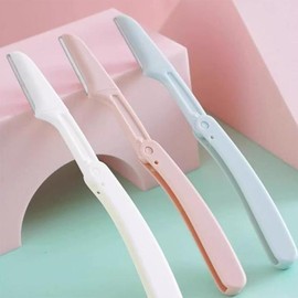 Mini Foldable Eyebrow Grooming & Waxing, Convenient Portable, 3-Pack Eyebrow Razor / 미니 접이식 눈썹정리 왁싱 휴대 편리 눈썹칼 3개