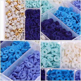 FUOYLOO Kit para Hacer Pulseras Cuentas de Arcilla, Material para Bisutería Diy, sin Olor, Adecuado para Actividades Familiares y Manualidades Infantiles