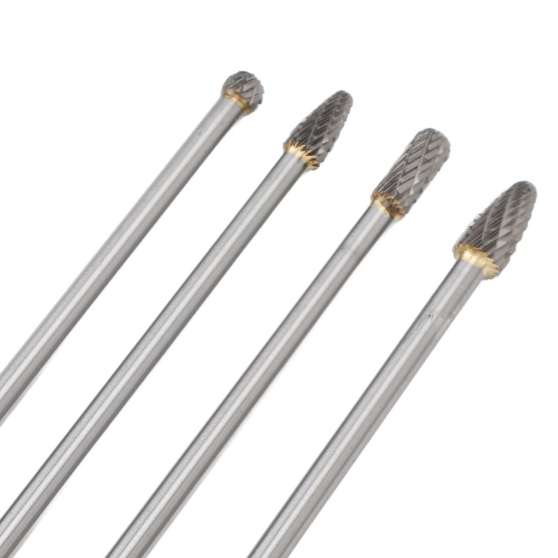 4pcs 6mm Tungsten Steel Carbide Rotary Burr Set Fits Rotary