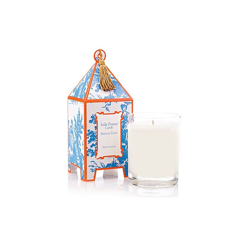 Seda France Classic Toile Pagoda Box Candle, French Tulip, Clove,