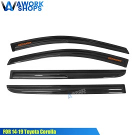 aworkshops Fits 05-10 Honda Odyssey Window Visors Shade Rain Guard Vent w/ Orange Mugen