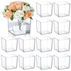 Tioncy 12 Pcs Clear Square Vase 6'' x 6'' Acrylic