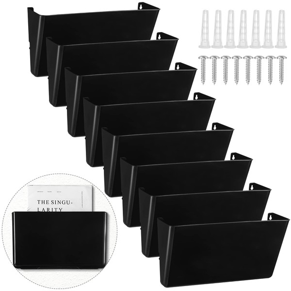 Colarr 8 Pcs Plastic Single Pocket Wall Mount File Holder