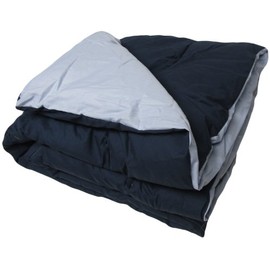 Arkwin Home Products Percale Covered Comforter, Twin Size, Navy - Light Blue Reversible. Non-Allergenic, Great for Camp.