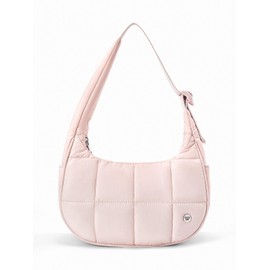 WESTBRONCO Small Puffer Crescent Shoulder Bag for Women, Nylon Quilted Shoulder Purses, Puffy Handbags with Adjustable Strap