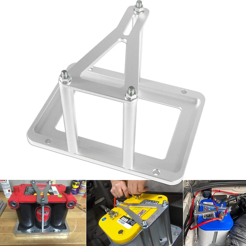 Universal Battery Tray Hold Down Trunk Relocation Box - Billet