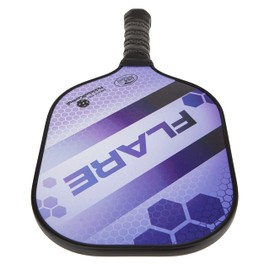Rally Flare Graphite Pickleball Paddle | 2 Player Pack with Pickleballs and Paddle Covers | Polymer Honeycomb Core, Graphite Hybrid Composite Face | Lightweight (Purple/Green)