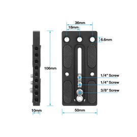 SZRIG Camera Base Plate with 1/4"-20 & 3/8"-16 Screw Thread(2 Pieces)