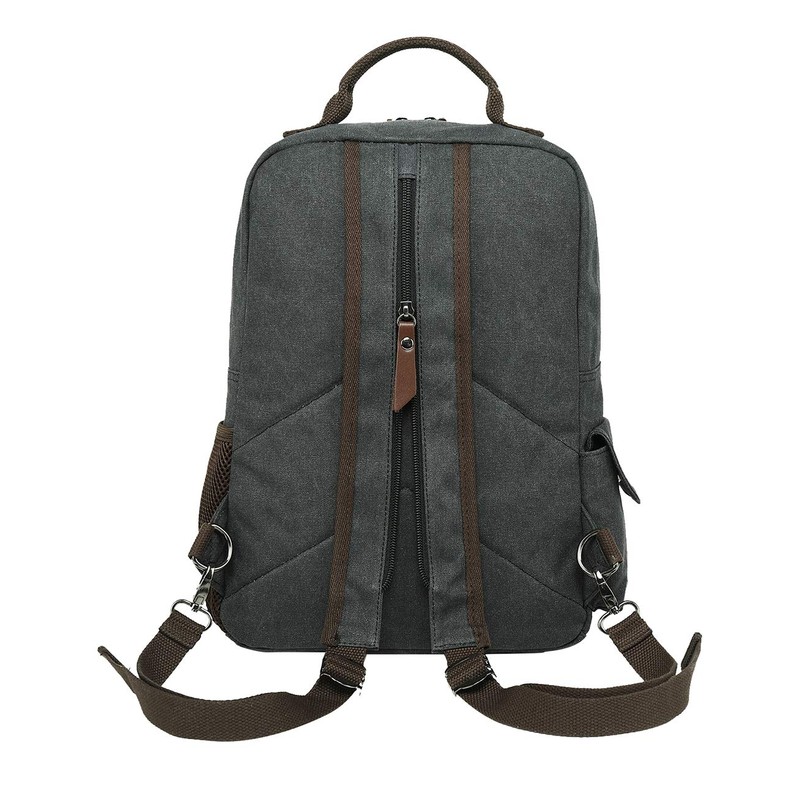 Mygreen Body Bag, Backpack, Crossbody Bag, 2-Way Canvas, Black