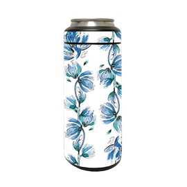MightySkins Skin Compatible with YETI Rambler 12 OZ Colster Slim Can - Blue Vines | Protective, Durable, and Unique Vinyl Decal wrap Cover | Easy to Apply, Remove, and Change Styles | Made in The USA