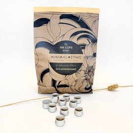 (500pcs) XL Tattoo Ink Cups Biodegradable, Wheat Straw Material Multiple Sizes (25mm XL)