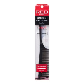 RED by Kiss Carbon Axe Comb Parting Comb Anti Frizz Heat Resistant Hair Comb (Rat Tail)