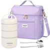 Voova Stackable Stainless Steel Thermal Lunch Box with Lunch Bag