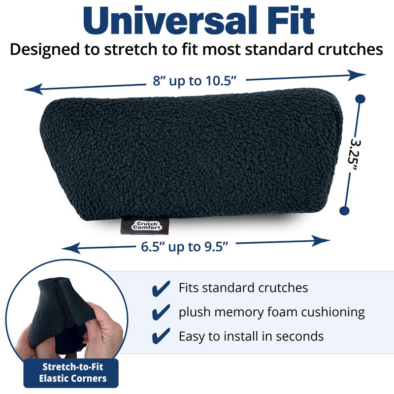 Universal Crutch Underarm Pad Covers - Luxurious Soft Fleece with